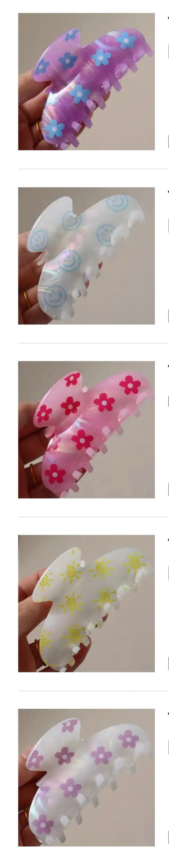 French Flower Smiley Face Hair Clip