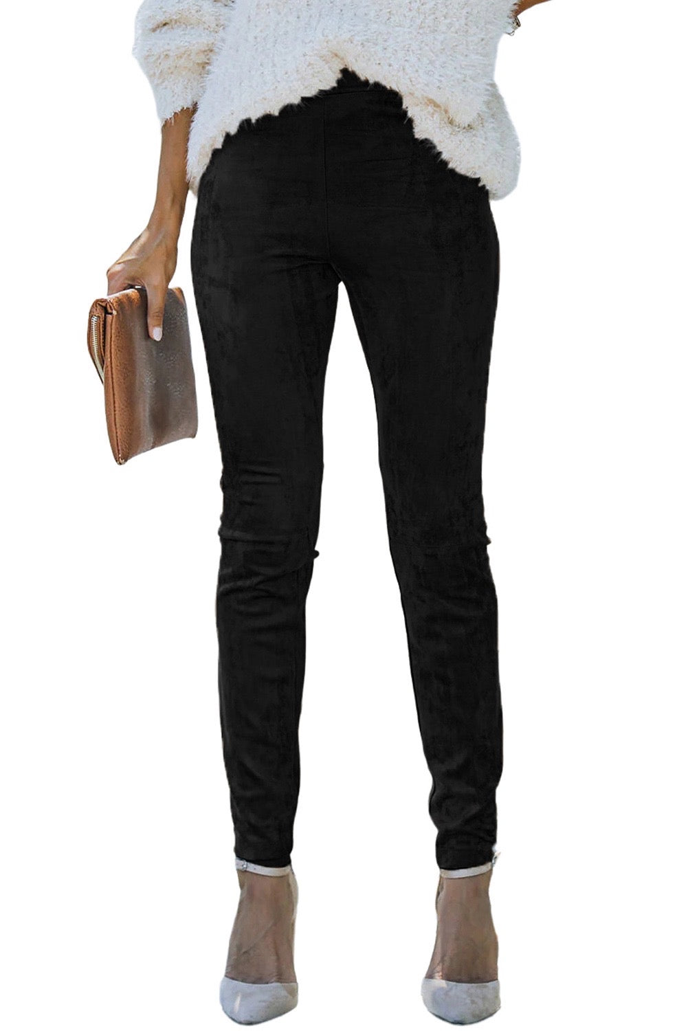 Black Faux Suede Leggings