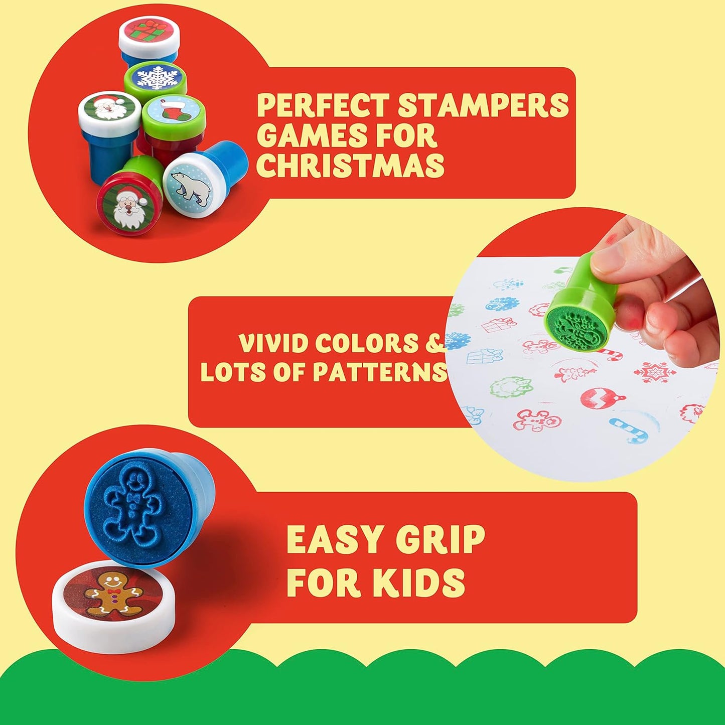 2 for $1 - Asstd Christmas Self Ink Stampers