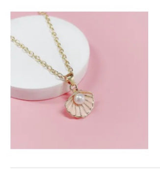 Pearl Decor Shell Charm Necklace