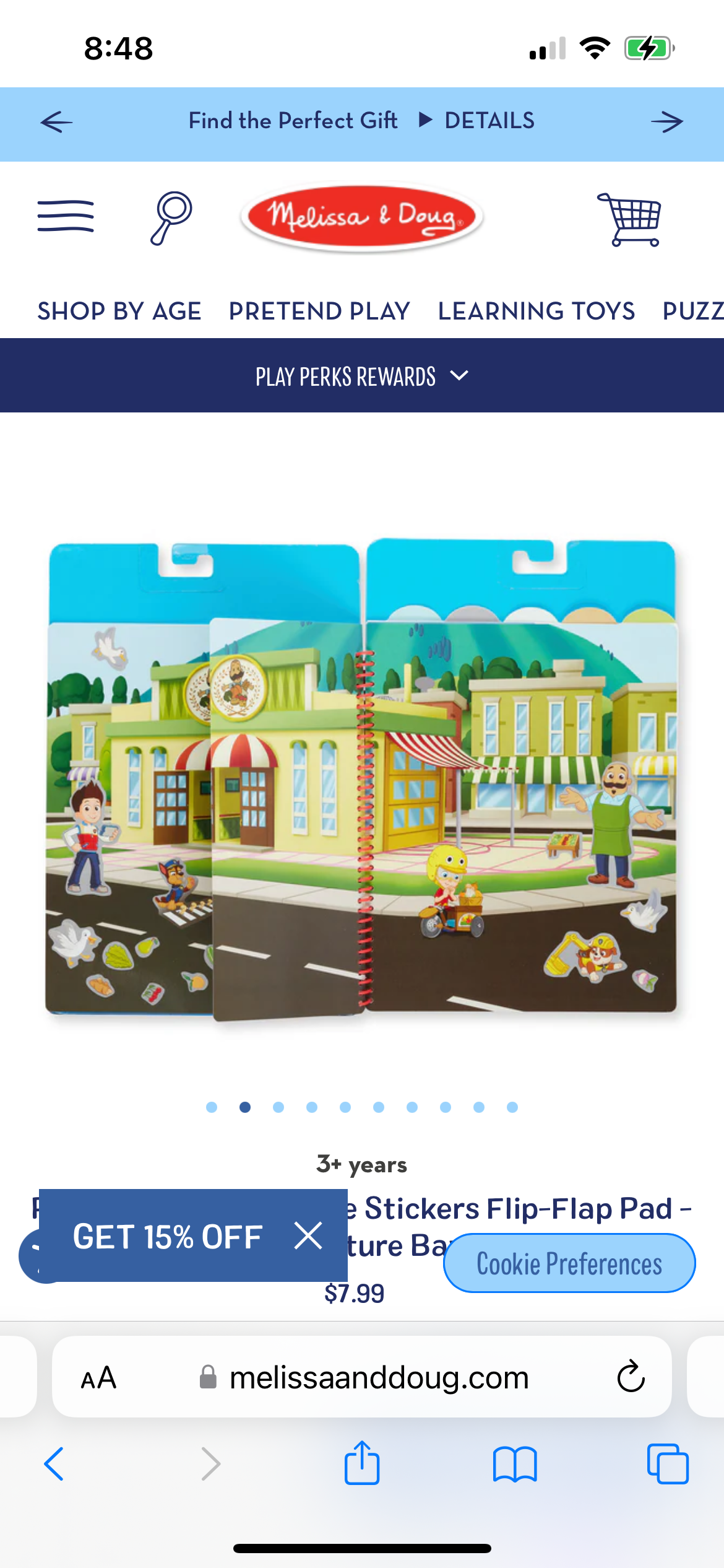 PAW Patrol Restickable Stickers Flip-Flap Pad Adventure Bay