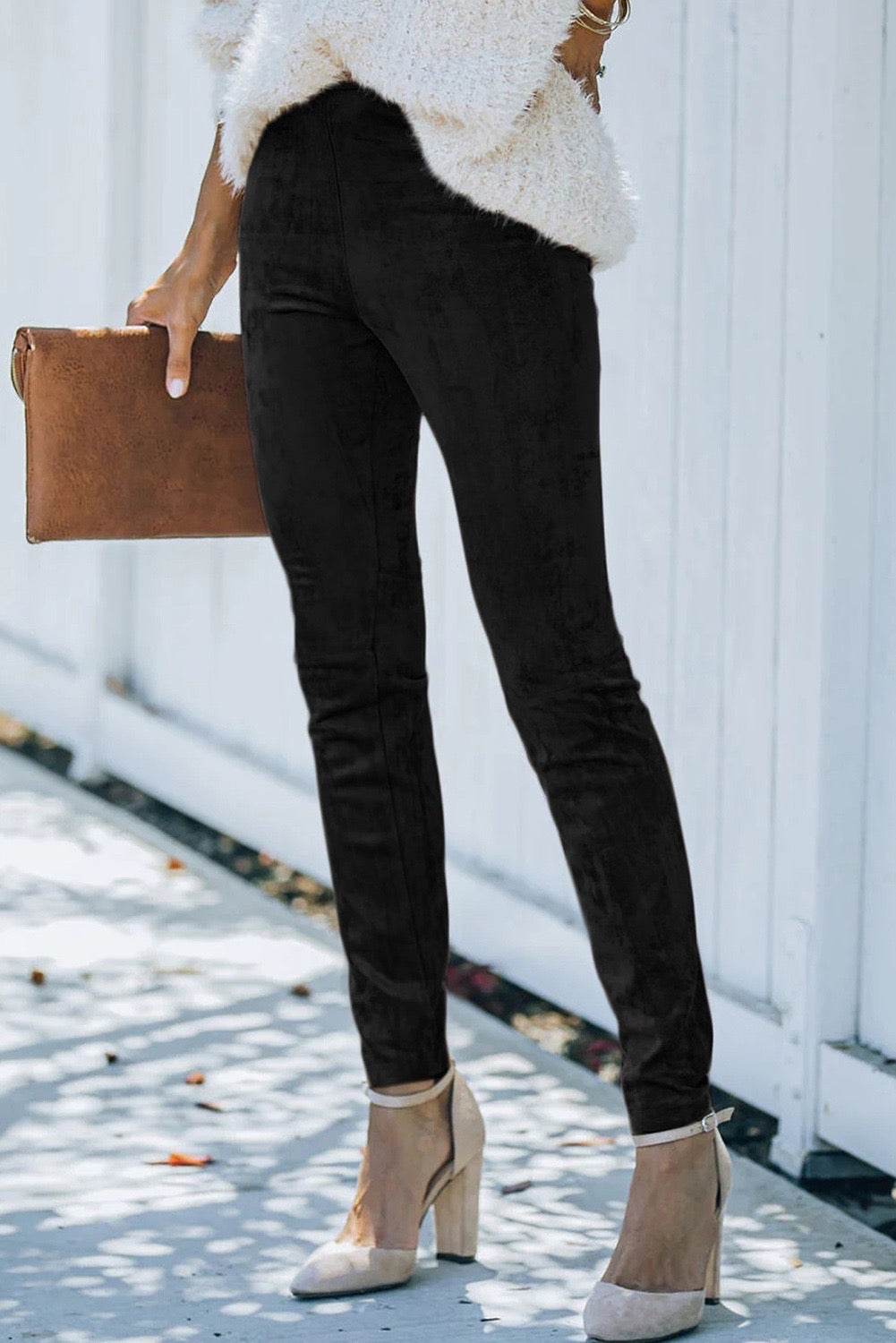 Black Faux Suede Leggings