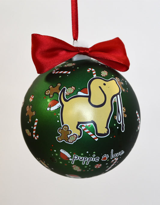 PUPPIE LOVE - CHRISTMAS PATTERN PUP ORNAMENT