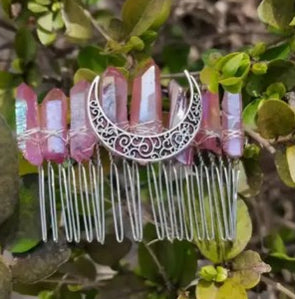 Boho Style Crescent Moon Crystal Hair piece