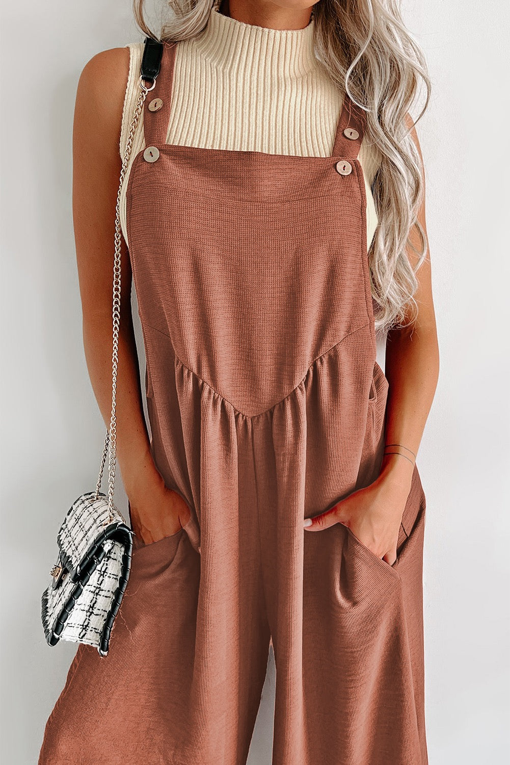 Gold Flame Textured Wide Leg Jumpsuit