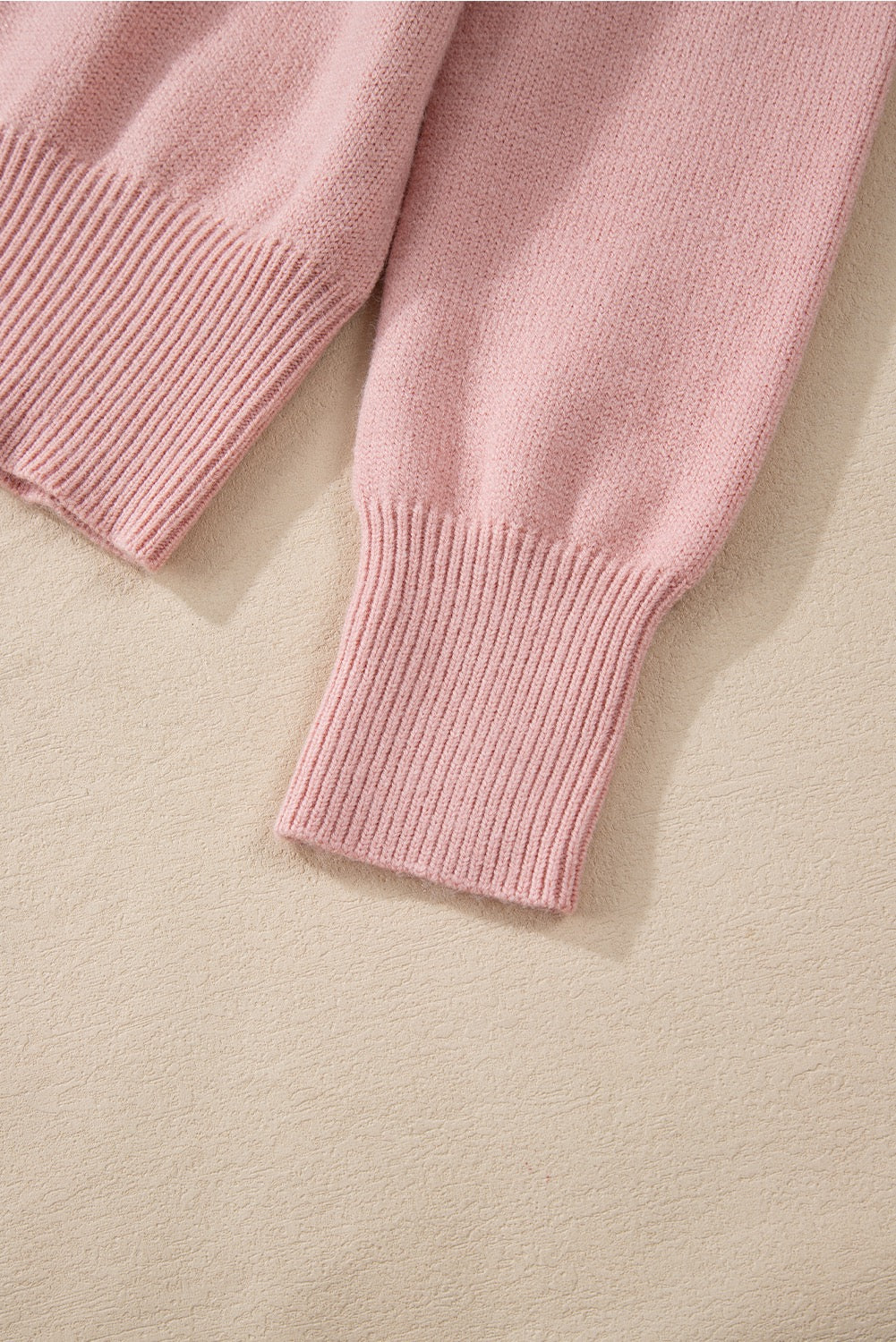 Rose Textured Knit Pearl Beaded Cardigan