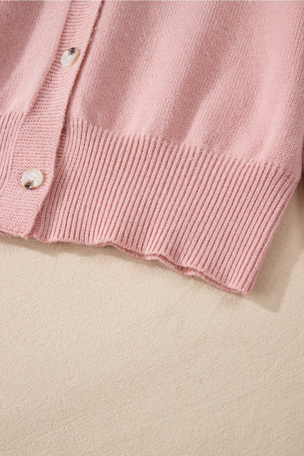 Rose Textured Knit Pearl Beaded Cardigan