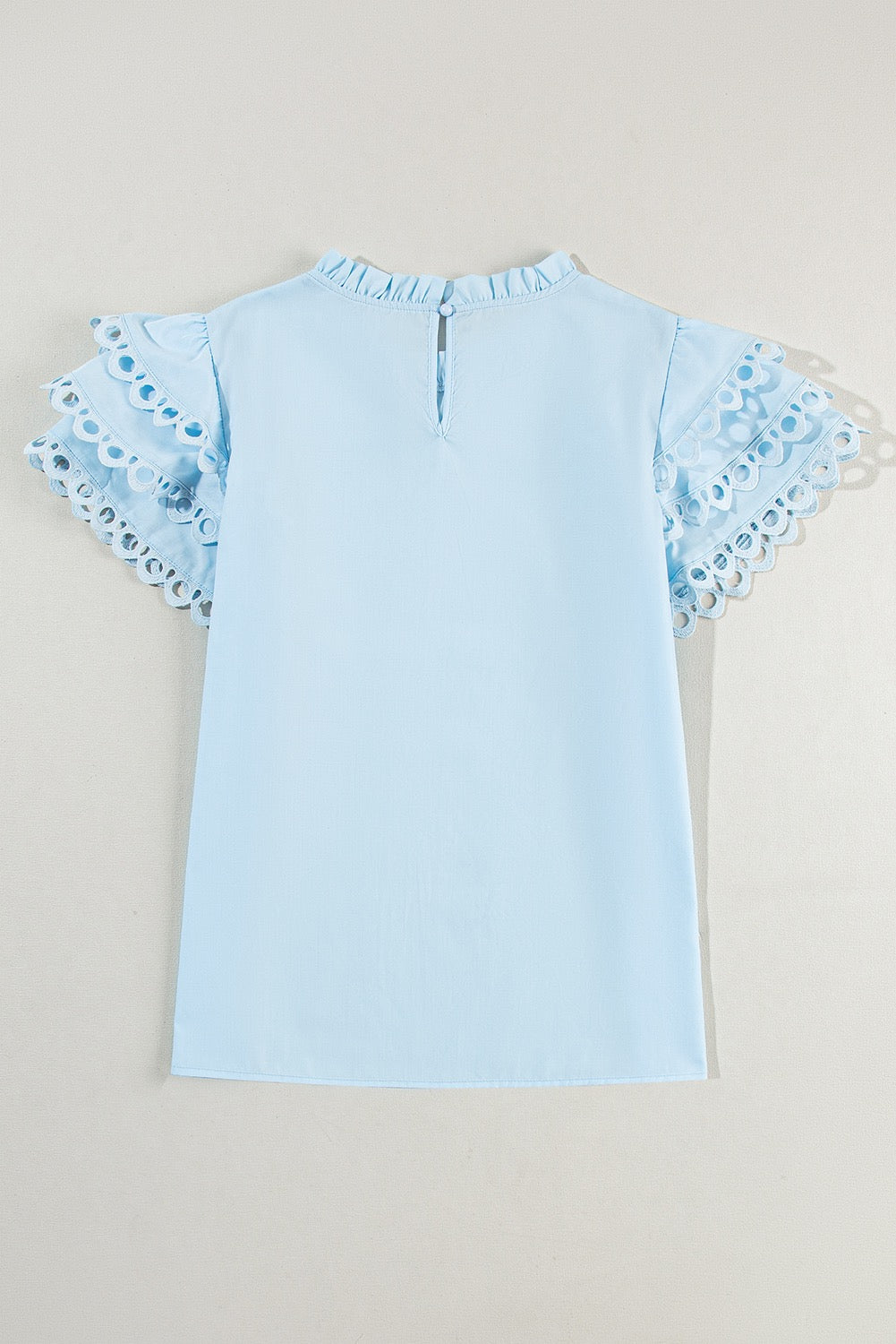 Blue Layered Cap Sleeve Blouse