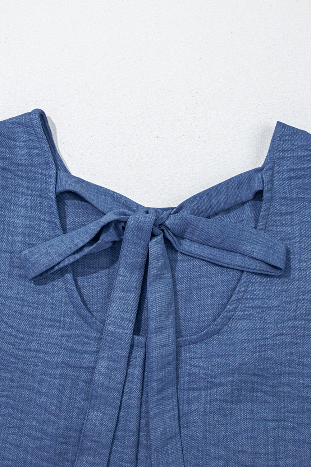 Blue Knot Scoop Back Sleeveless Mini Dress