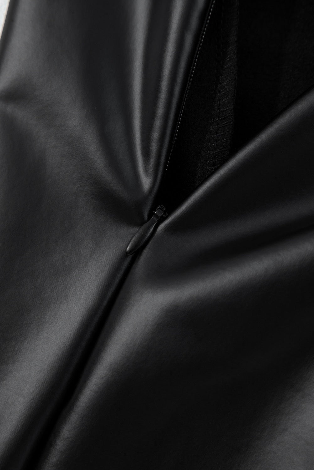 Black Faux Leather Seamed High Waist Leggings