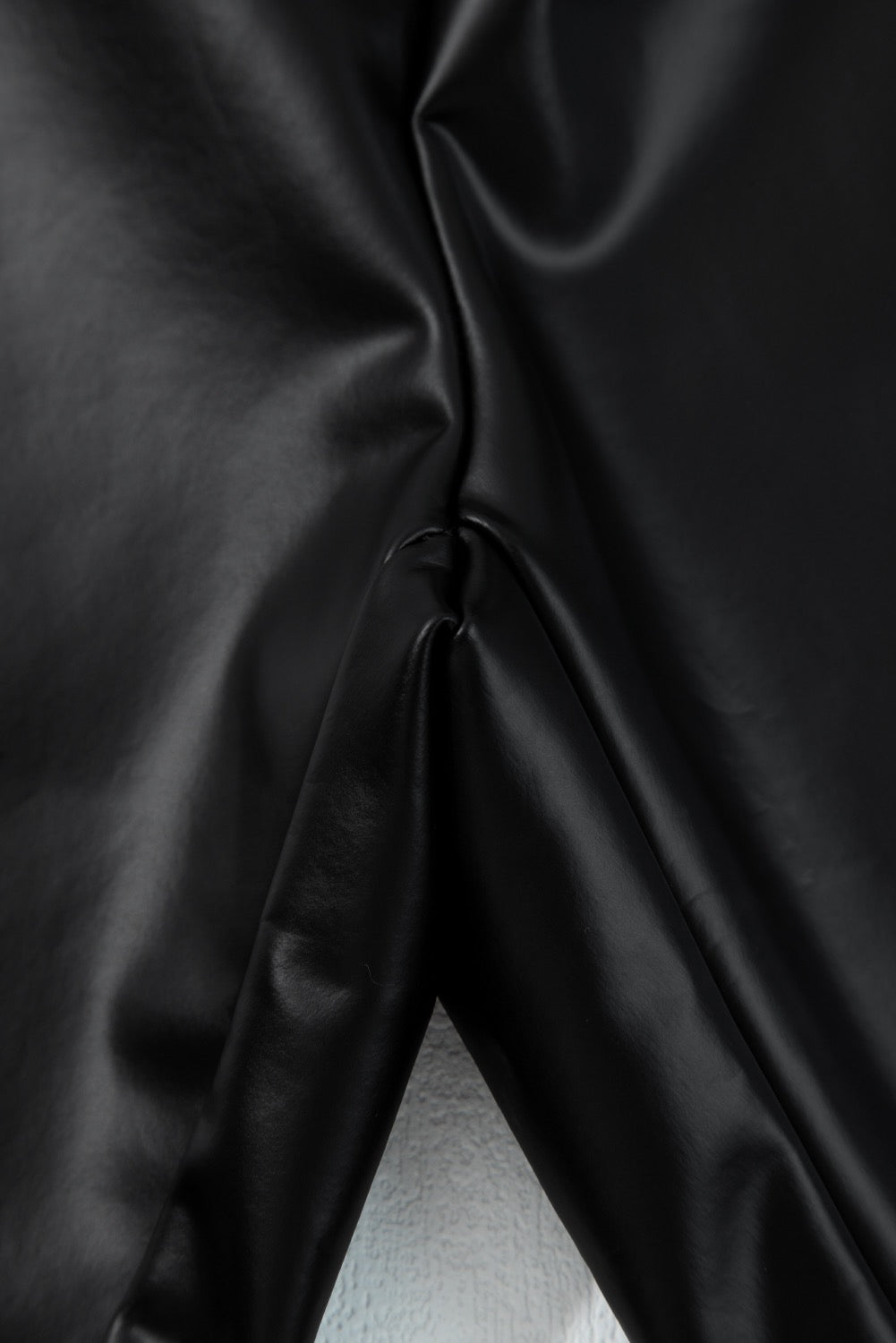 Black Faux Leather Seamed High Waist Leggings