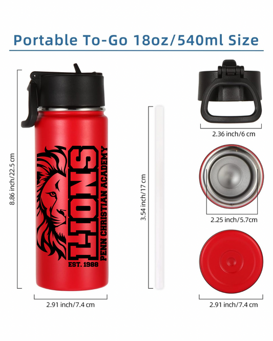PCA Lions Stainless Steel Laser Engraved Water Bottle