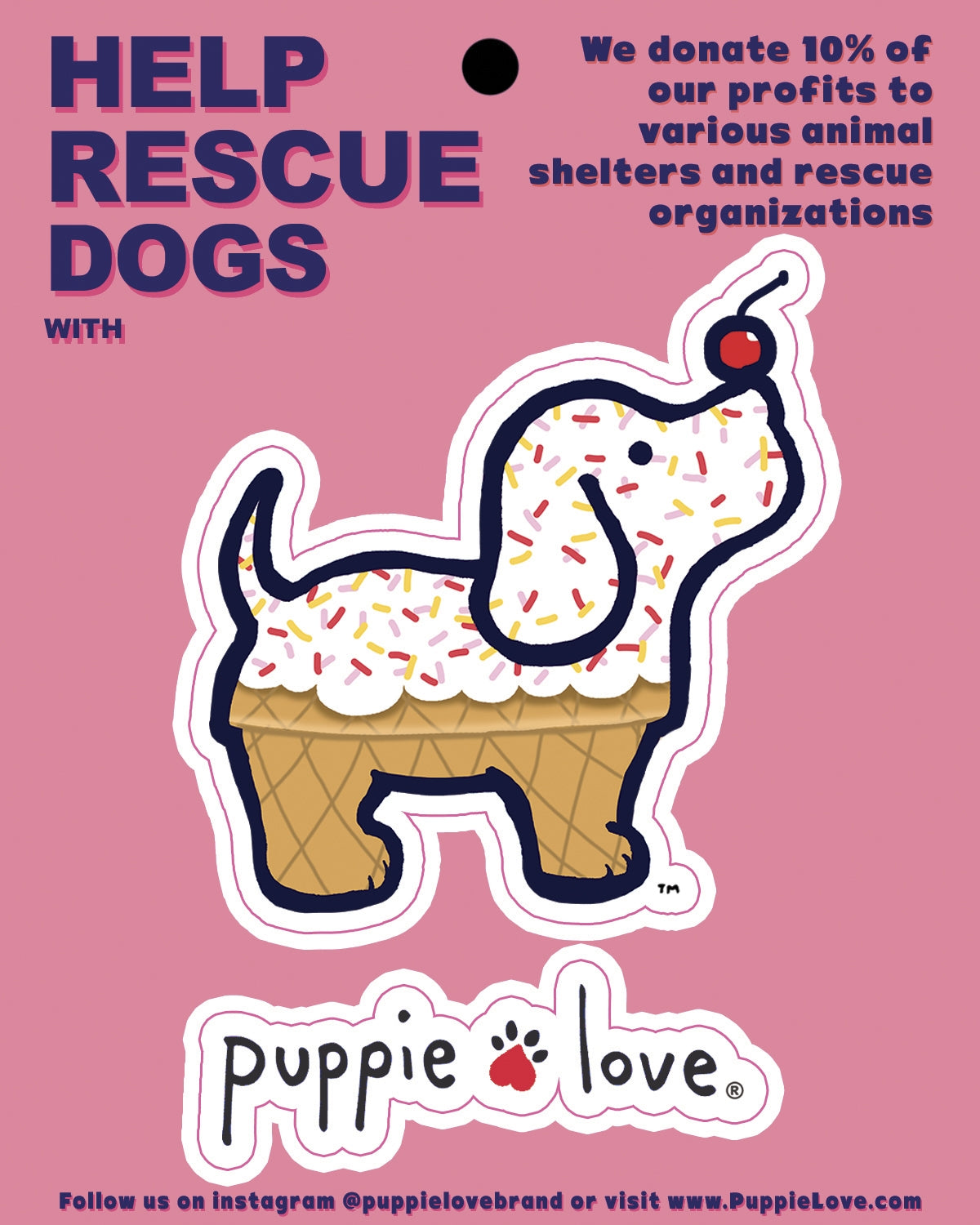 Puppie Love-Ice Cream Pup Decal