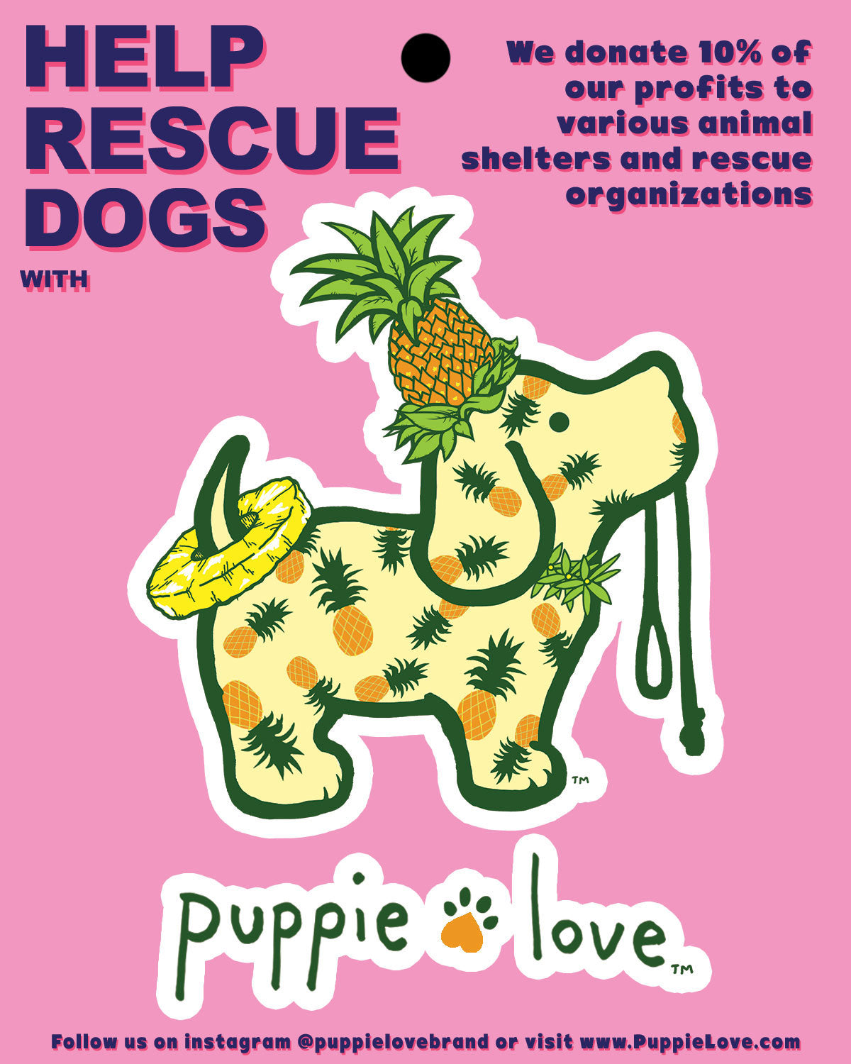 Puppie Love-Pineapple Pup Decal