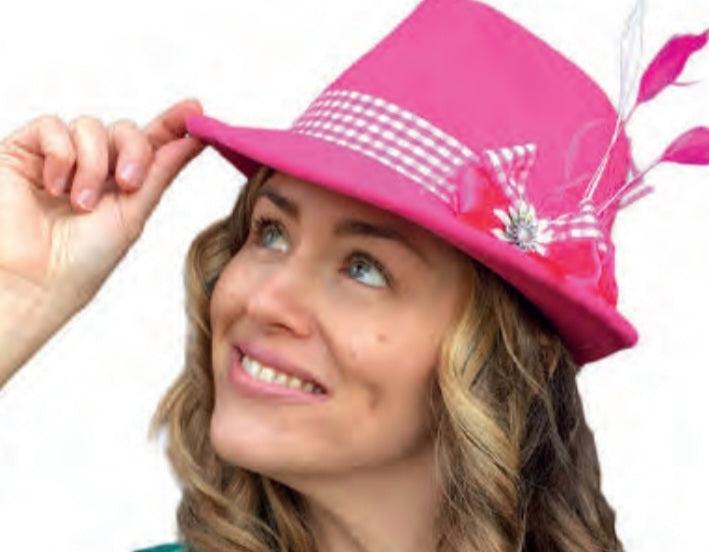 H2011-Pink/Edelweiss Hat-Medium