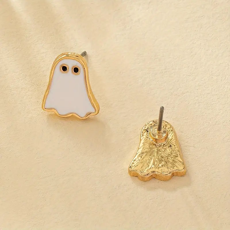 Halloween Golden Ghost Earrings