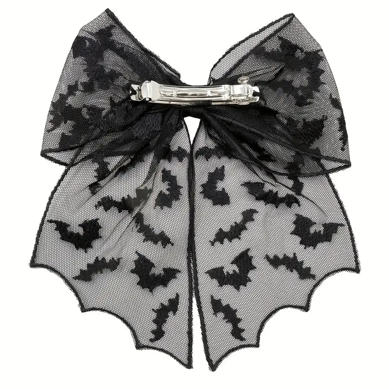 Black Bat Lace Hair Clip
