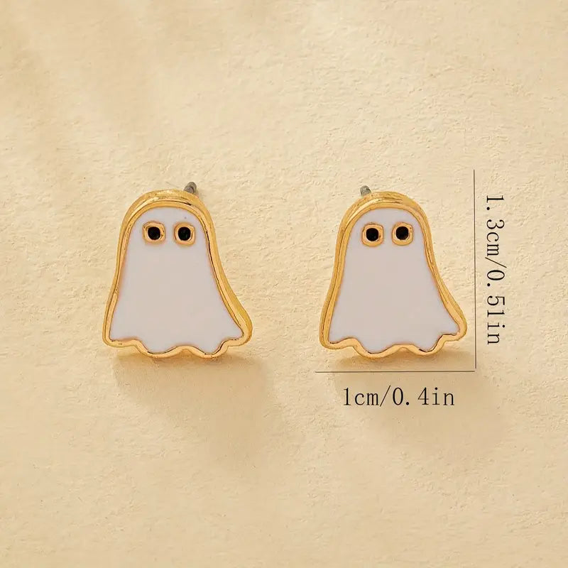Halloween Golden Ghost Earrings