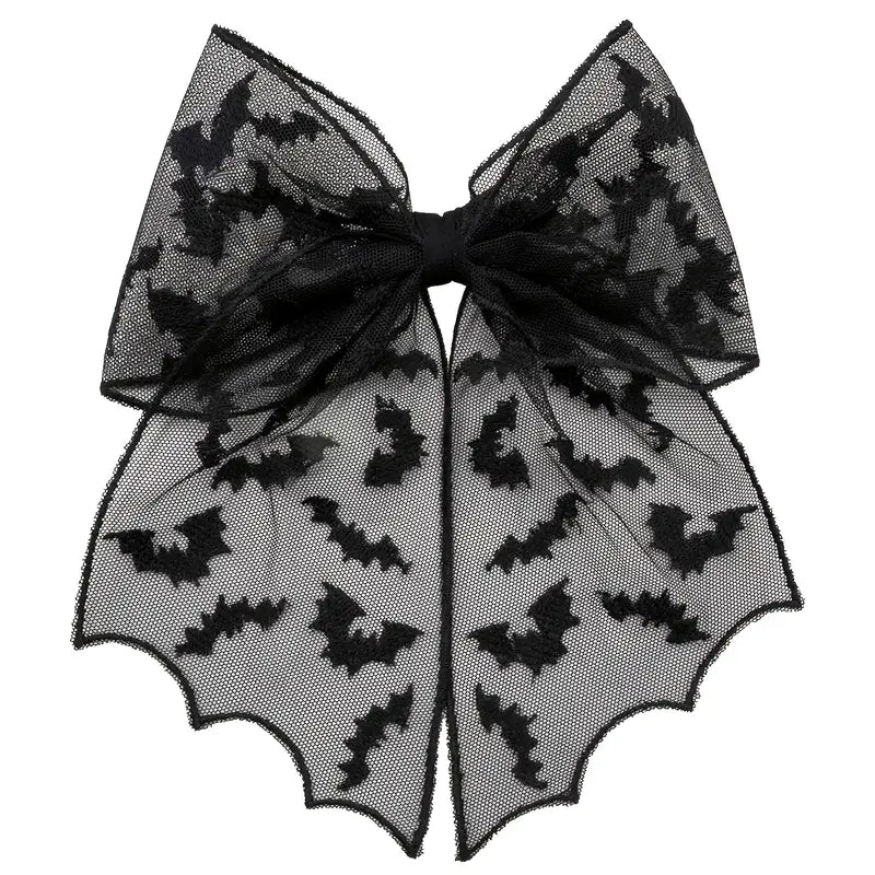 Black Bat Lace Hair Clip