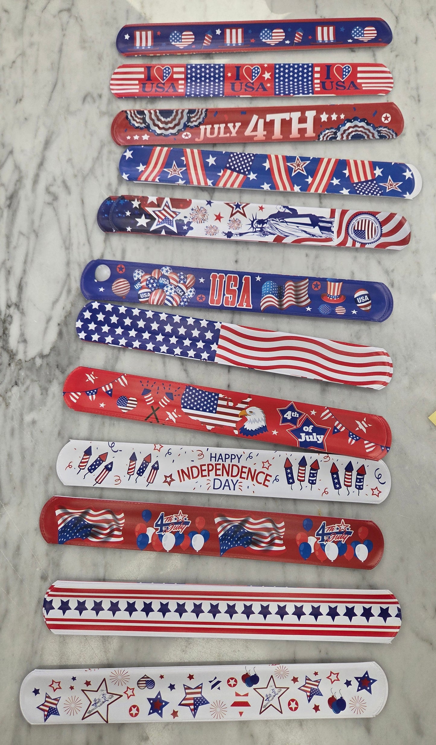Asstd Patriotic Slap Bracelet