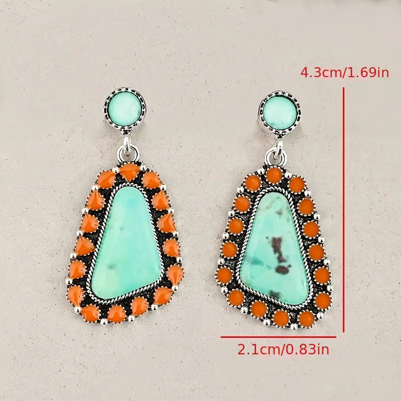 Bohemian Geometric Resin Dangle Earrings