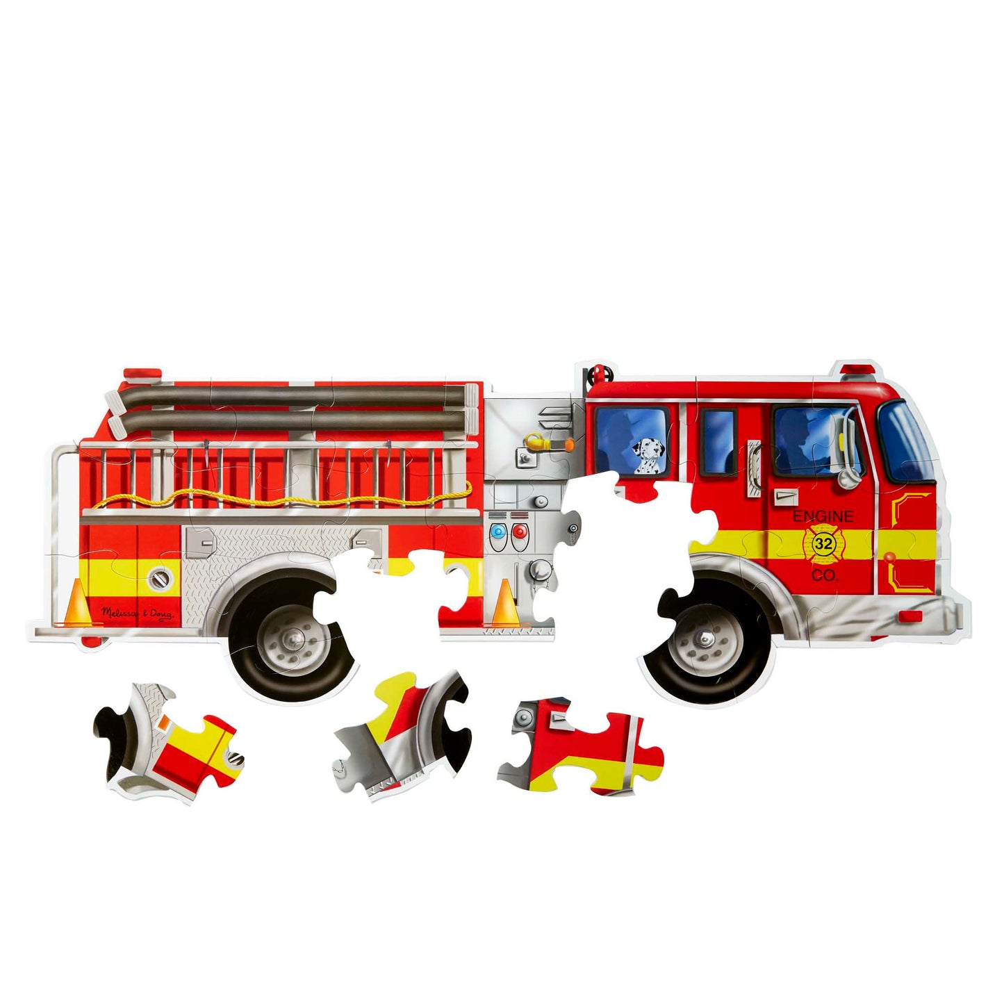 Giant Fire Truck Floor Puzzle - 24 Pieces