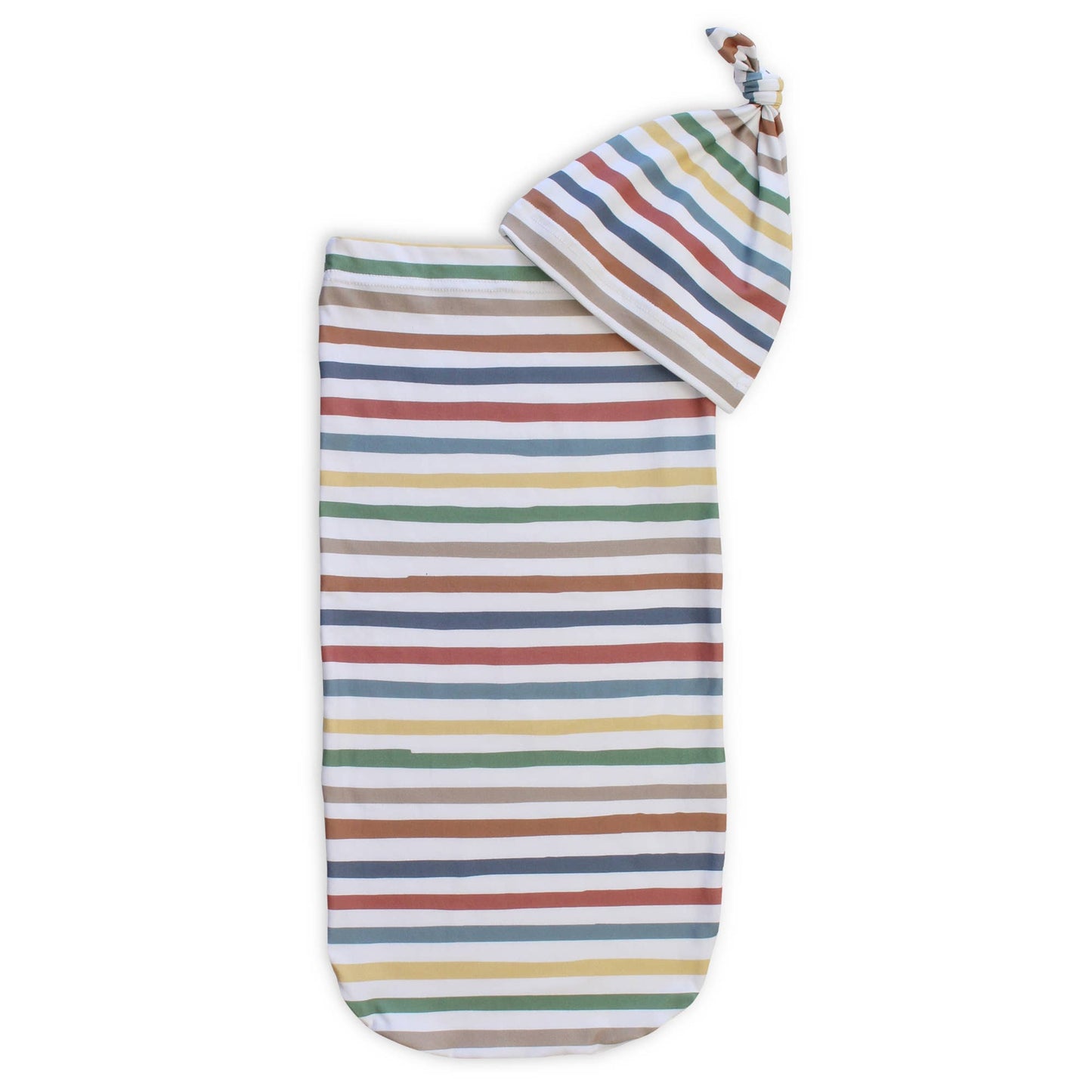 Dusty Rainbow Stripe Cutie Cocoon™ + Hat Set