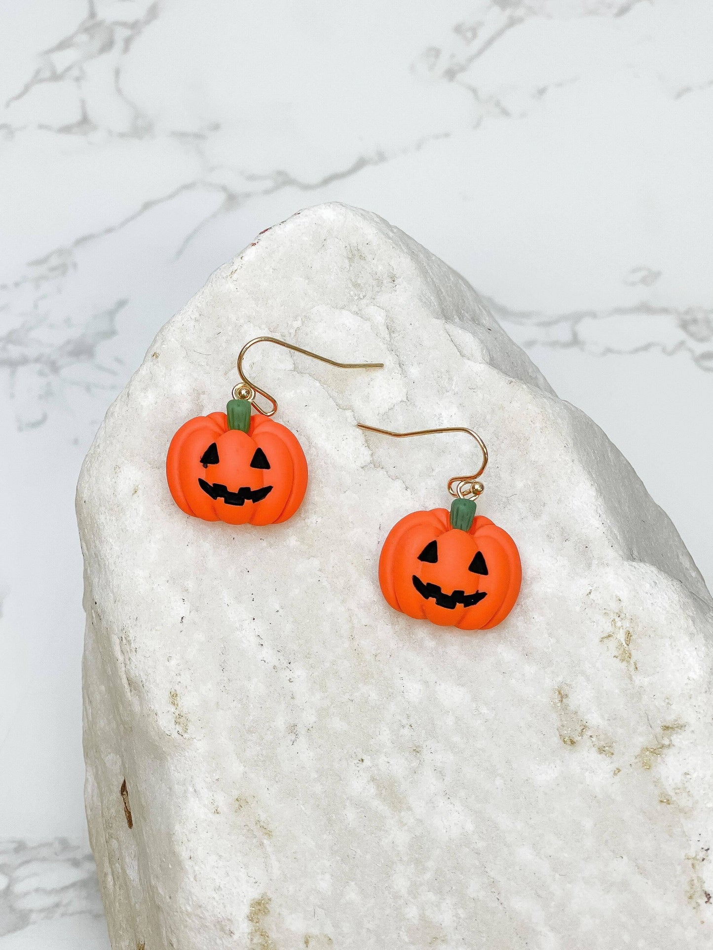 Clay Pumpkin Dangle Earrings