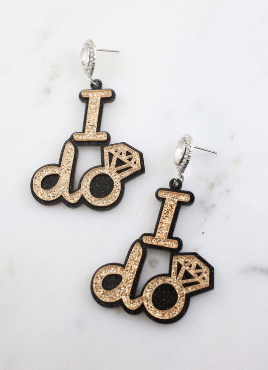 I Do Acrylic Earring GOLD