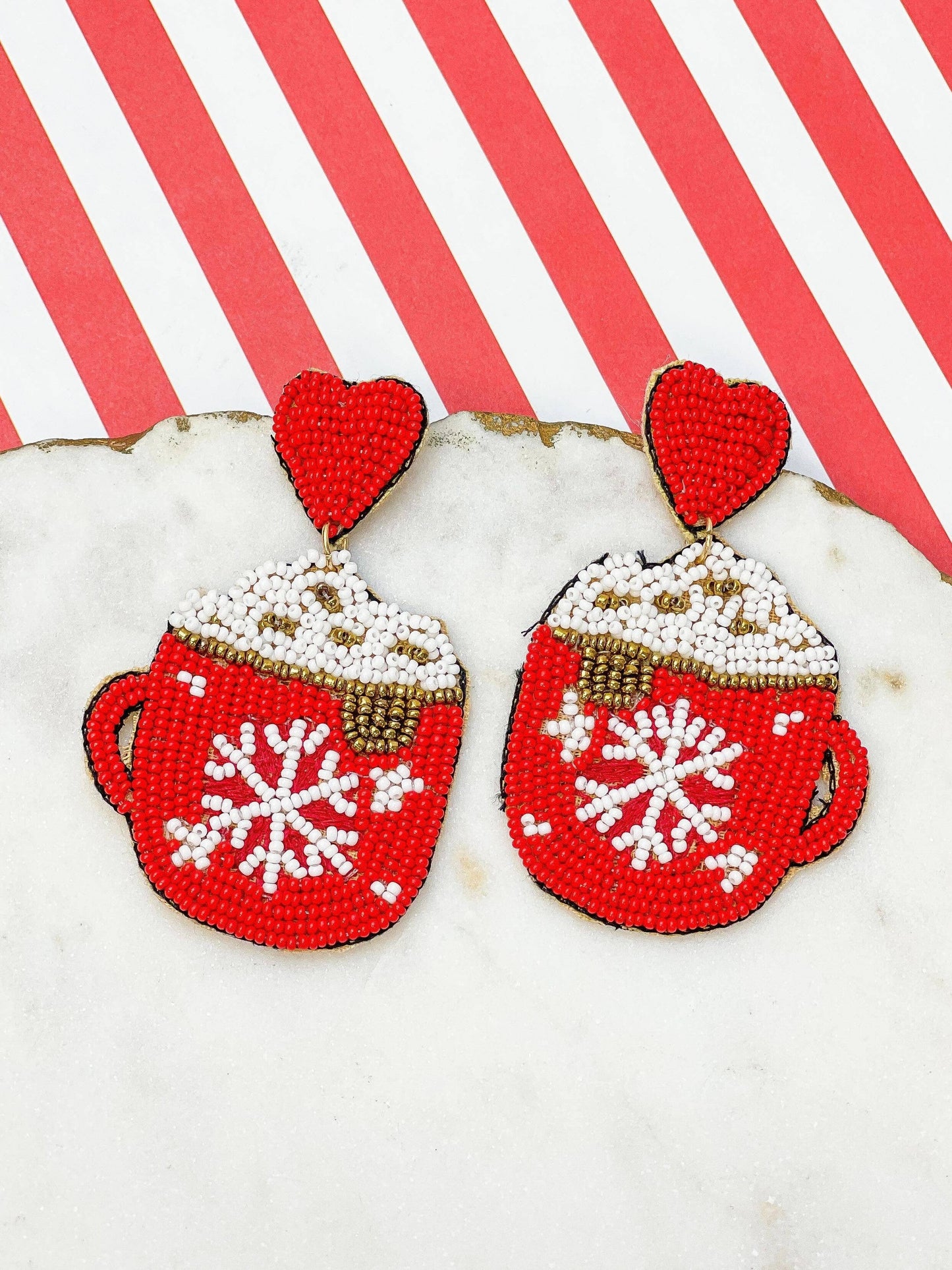 Hot Coco Beaded Dangle Earrings