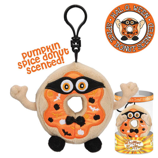 Hal O. Ween pumpkin spice  donut scented backpack clip