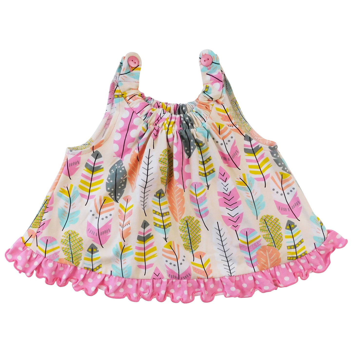 Girls Feather Swing Tank & Matching Ruffle Bottom
