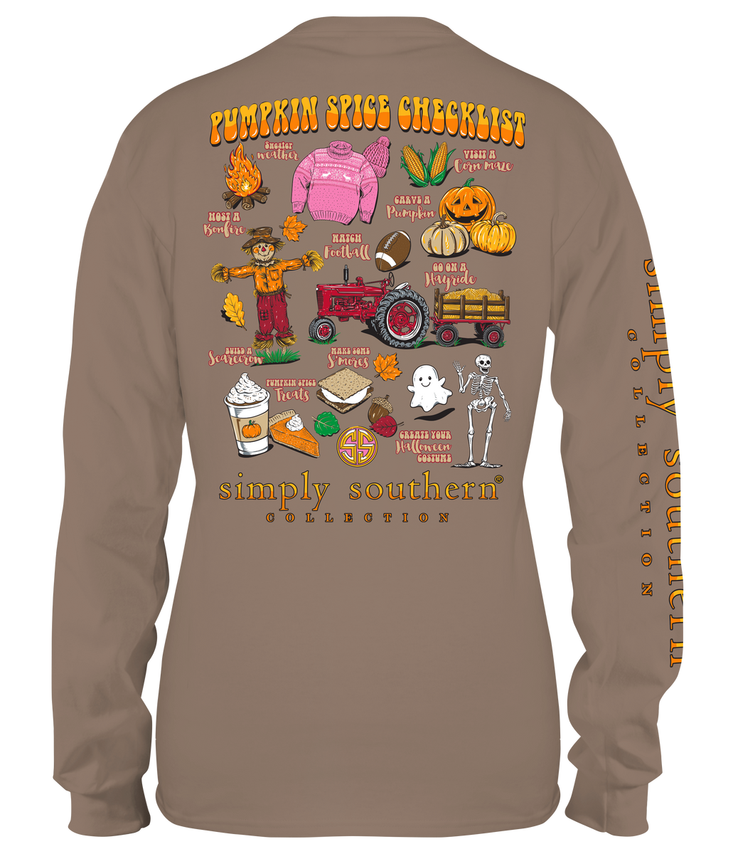 Simply Southern Long Sleeve T Shirt Fall Checklist Army Keffalas