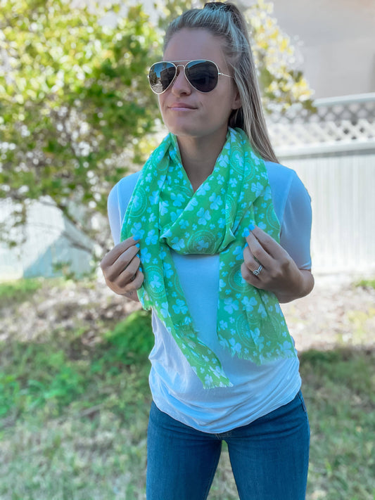 St. Patrick's Day Clover Scarf - Green
