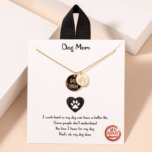 Dog Mom Paw Charm Necklace
