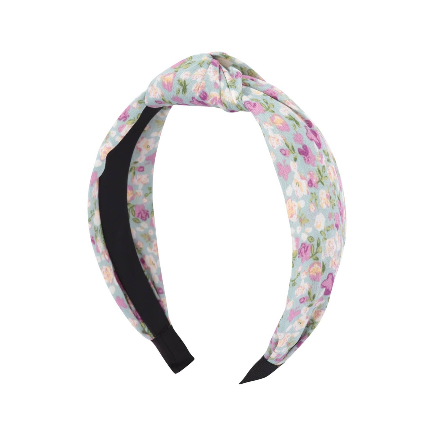 FLORAL PRINT KNOTTED HEADBAND-Purple