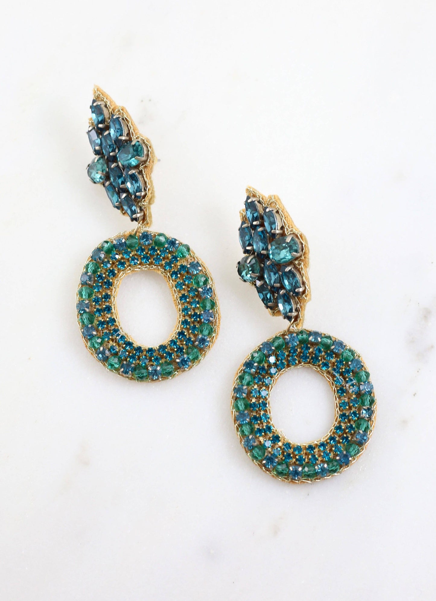 Adelicia Embellished Drop Earring TEAL