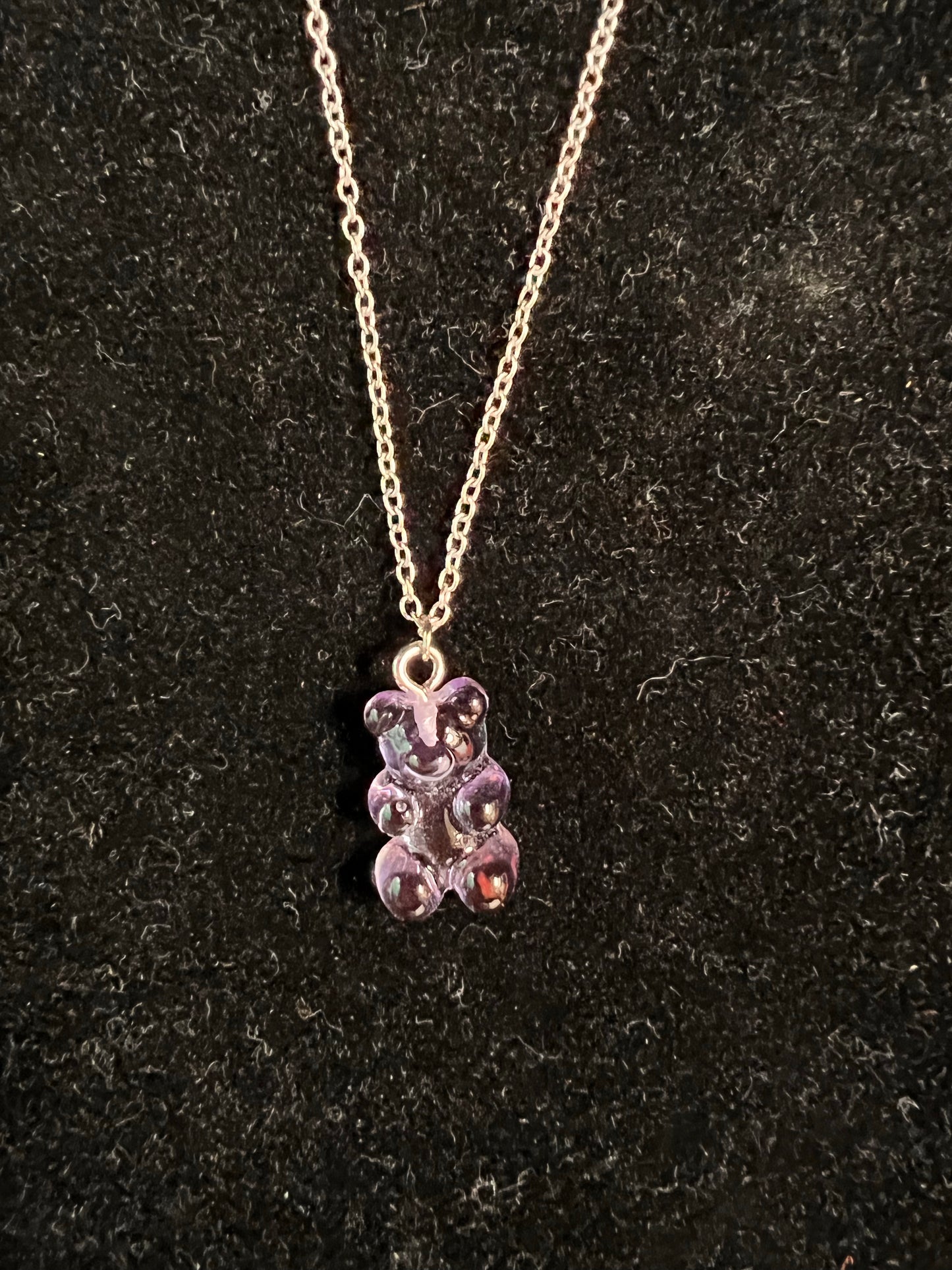 Purple Gummy Bear Earring and Necklace Set