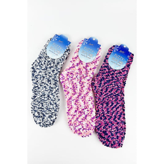 MULTI COLOR DOT TEXTURE COZY FUZZY WINTER SOCKS