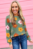 Flower Green Sweater