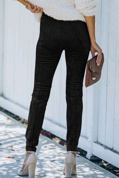 Black Faux Suede Leggings