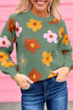 Flower Green Sweater