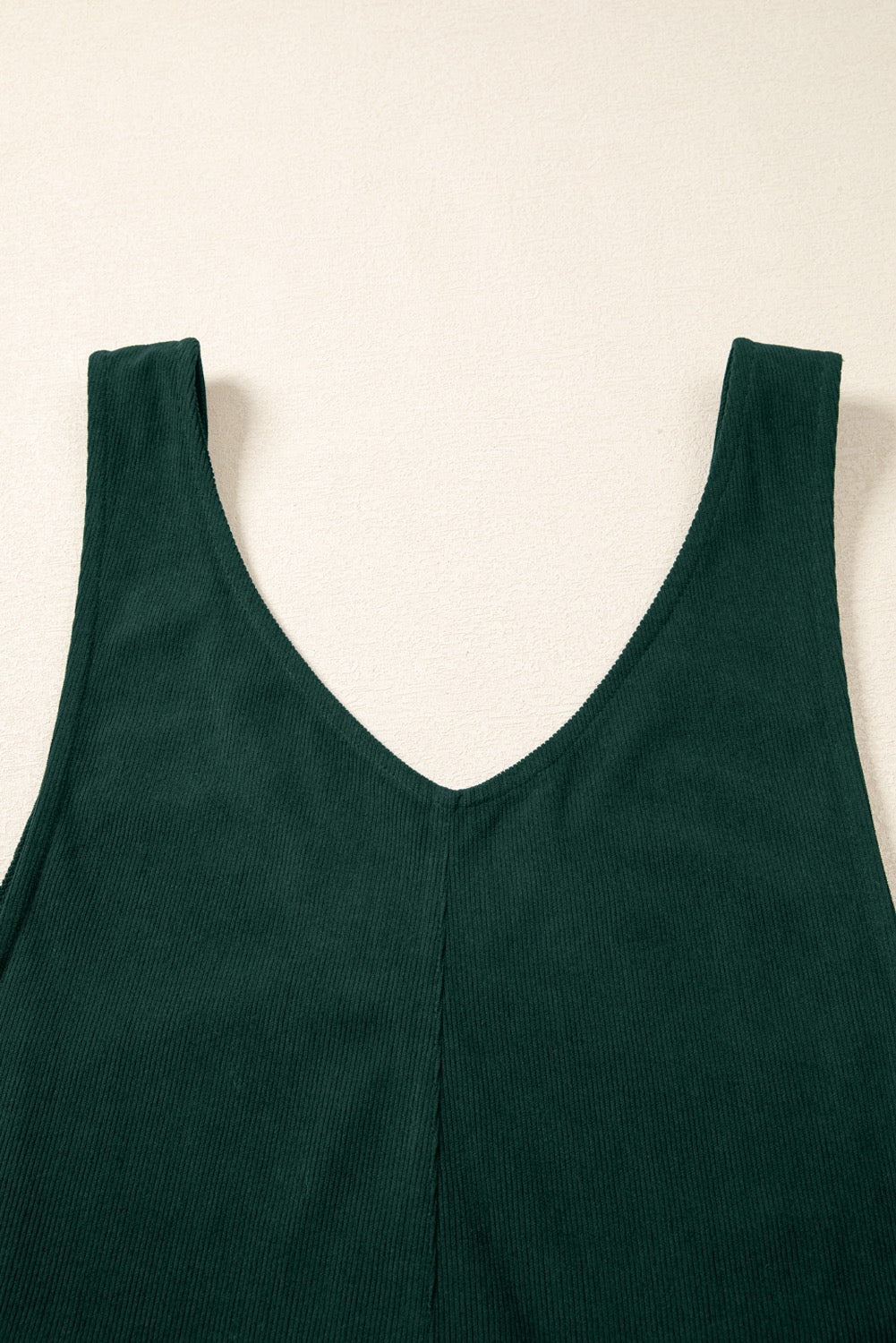 Evergreen Corduroy V Neck Sleeveless Jumpsuit