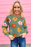 Flower Green Sweater
