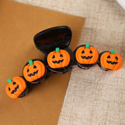 Asstd Large Halloween Pumpkin Claw Clip