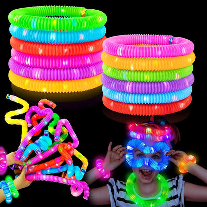 Asstd Glow Fidget Pop Tubes