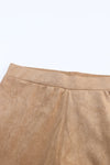 Khaki Faux Suede Leggings