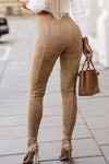 Khaki Faux Suede Leggings