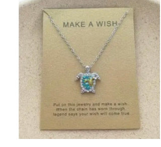 Turtle Inlaid Rhinestone Necklace