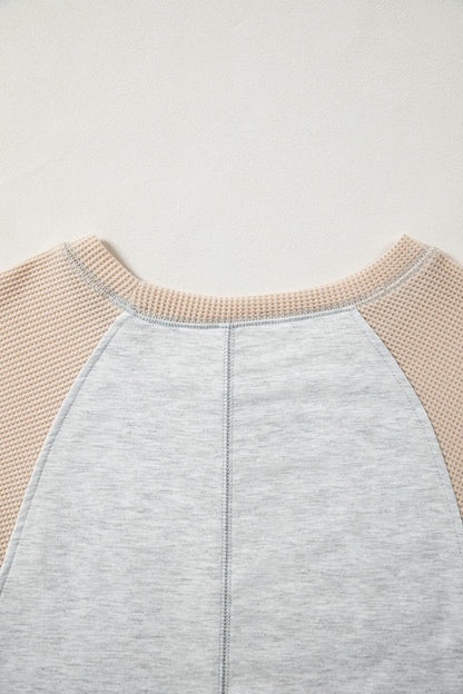 Light Gray Mixed Print Patchwork Pullover